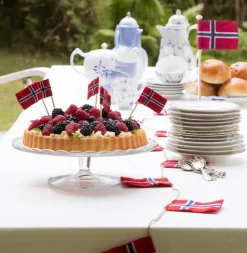 6 stk servietter med norske flagg