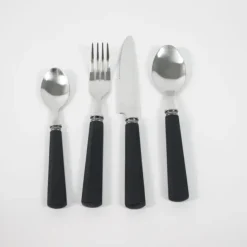 Bestikk 24 deler -Black rubber