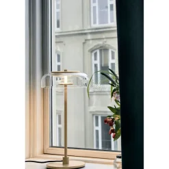 Blossi table, nordic gold/clear