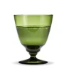 Flow glass med stett olivengrønn