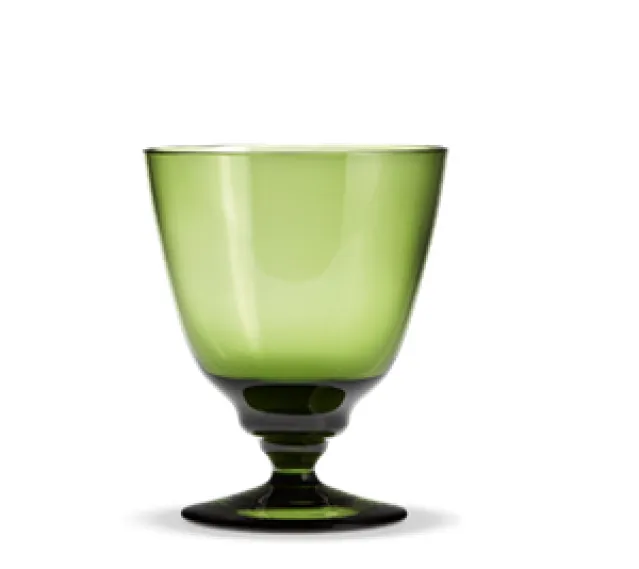 Flow glass med stett olivengrønn