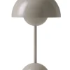 Flowerpot oppladbar bordlampe VP9, grey beige