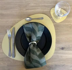 Gift set – 4 stk table mat + 4 stk glass mat gold
