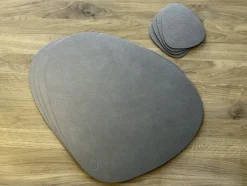 Gift set – 4 stk table mat + 4 stk glass mat silver