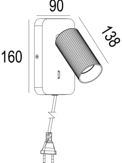 Grooves K1 vegglampe -Hvit