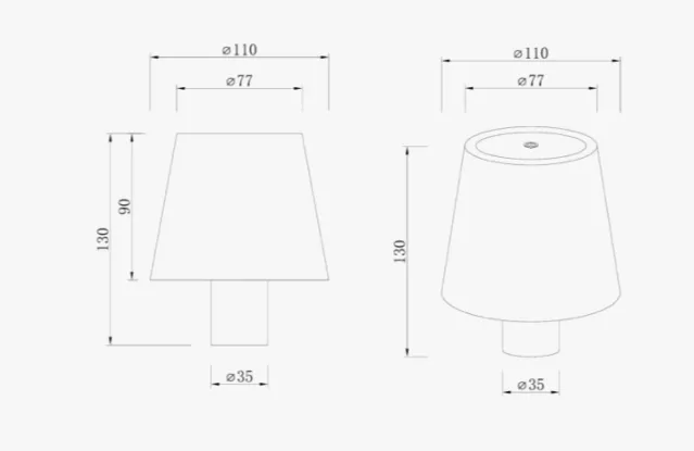 Mida -Oppladbar lampe, sort/brun