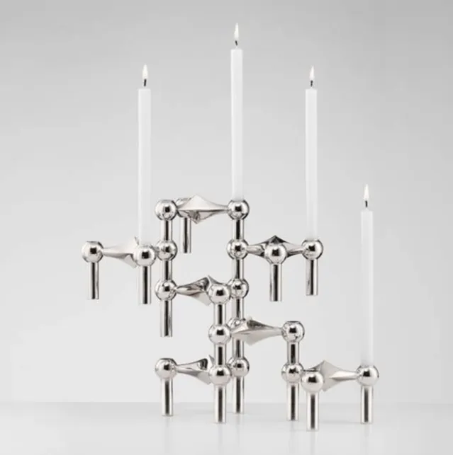 Nagel Candle Holder – Chrome 3pk