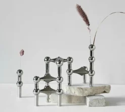 Nagel Candle Holder – Chrome 3pk