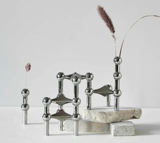 Nagel Candle Holder – Chrome 3pk