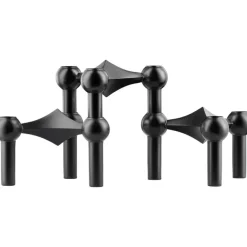 Nagel Candle Holder – Matt Black 3pk