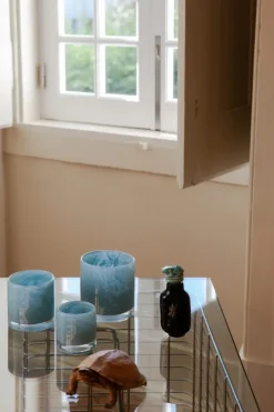 Nilla telysholder -Lysblå, 12cm