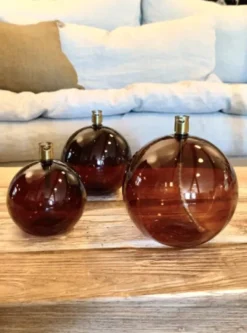 Oljelampe – Rund – Cognac