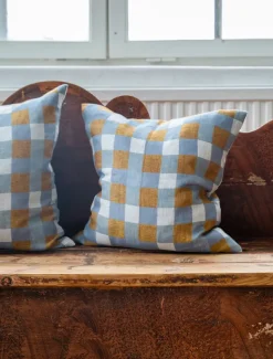 Putetrekk i lin -Rutan, 45×45