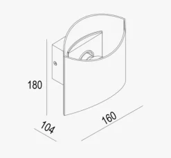 Shade X -Grå vegglampe