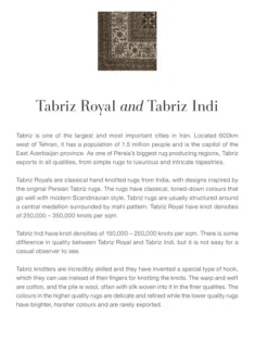 Tabriz Indi Black Cream gulvteppe