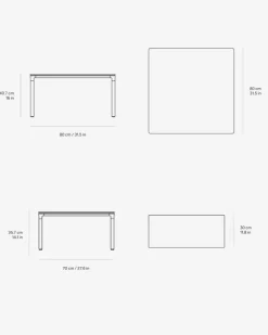 Vipp427 -Square sofabord, 80x80cm